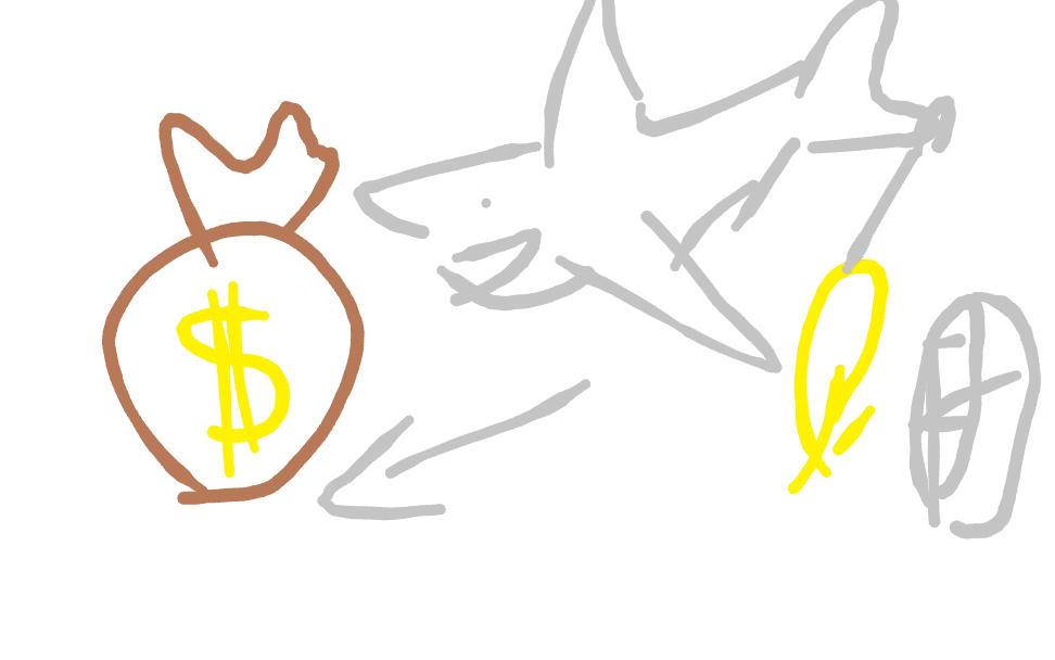 El tiburón fue a por la bolsa de dinero en vez de a por el destornillador y la armónica