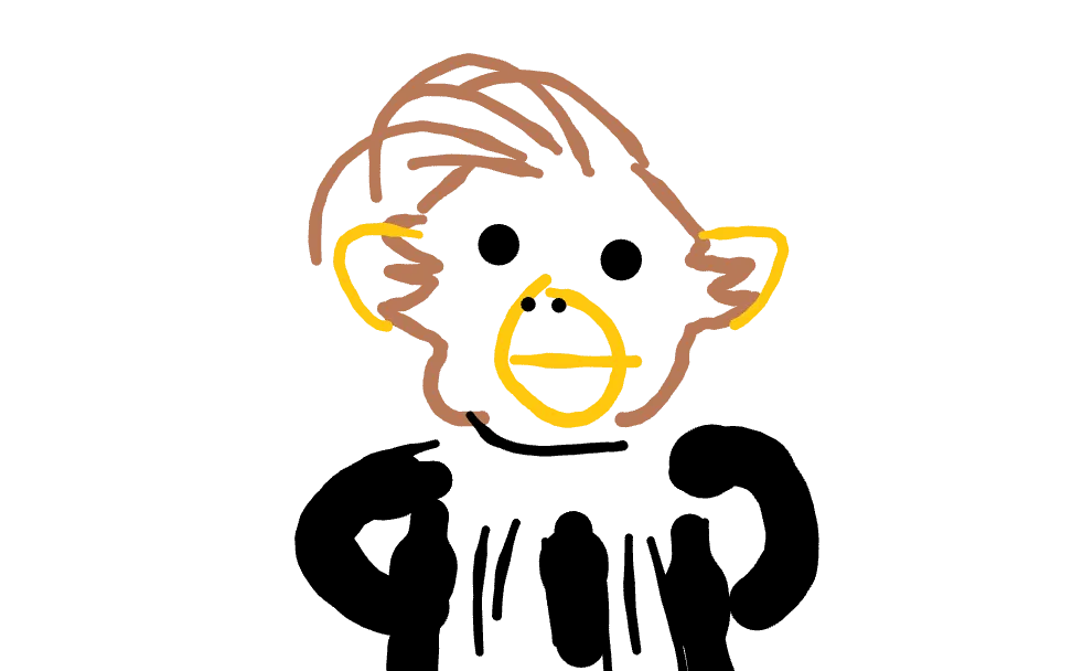 Un simio inteligente con toga y bien peinado